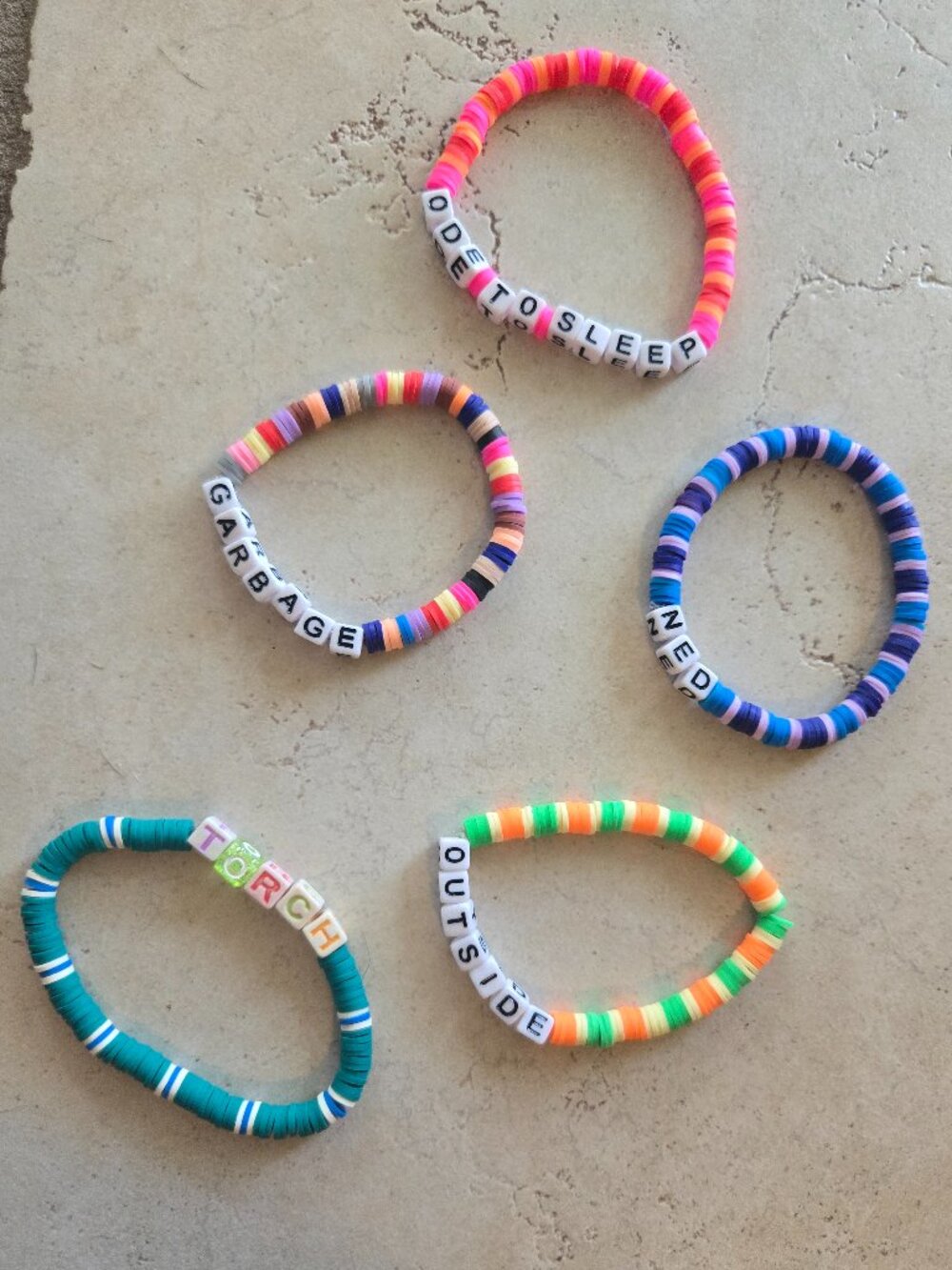 Set of 5 Twenty One Pilots Concert Bracelets - Handmade